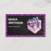 Lila Glitzer Blueberry Cheesecake Konditorgebäck Visitenkarte (Vorderseite)