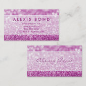 Lila Glitzer Bokeh Entwurf Visitenkarte (Vorne/Hinten)