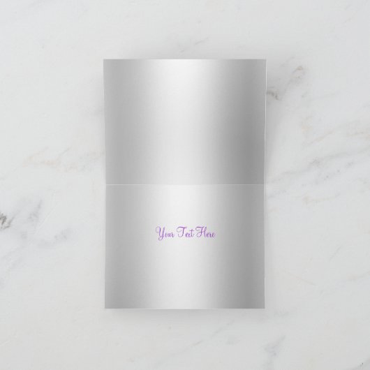 Lila Glitzer & Bow Dankeschön Karte (Innenseite)