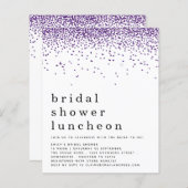 Lila Glitzer Brautparty Einladung (Vorne/Hinten)
