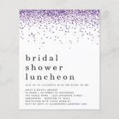 Lila Glitzer Brautparty Einladung (Vorderseite)