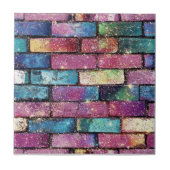 Lila Glitzer Brick Pattern Fliese (Vorderseite)