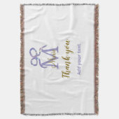 Lila Glitzer-Bug Namensbrief Monogramm Dankeschön Decke (Vorderseite Vertikal)
