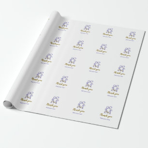 Lila Glitzer-Bug Namensbrief Monogramm Dankeschön Geschenkpapier