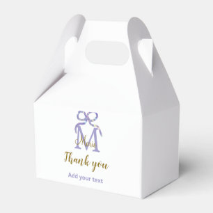 Lila Glitzer-Bug Namensbrief Monogramm Dankeschön Geschenkschachtel