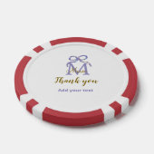 Lila Glitzer-Bug Namensbrief Monogramm Dankeschön Pokerchips (Einzeln)