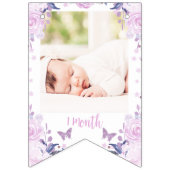 Lila Glitzer Butterfly Monatsblanner Wimpelkette (Dritte Fahne)