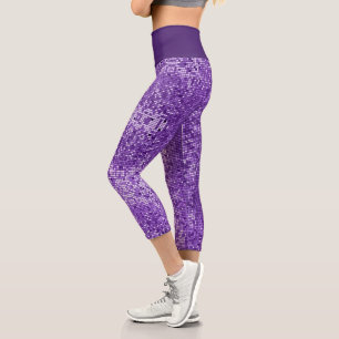 Lila Glitzer Capri Leggings