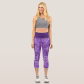 Lila Glitzer Capri Leggings (Vorderseite)
