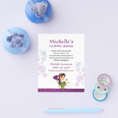 Lila Glitzer Cartoon Haushaltshilfe Reinigungsserv Flyer (Einzeln)