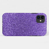 Lila Glitzer Case-Mate iPhone Hülle (Rückseite (Horizontal))
