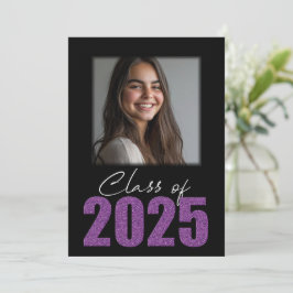 Lila Glitzer Class of 2025 Foto Open House Einladung