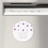 Lila Glitzer Confetti Das Datumsfenster speichern Magnet (In Situ (Geschirrspüler))