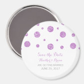 Lila Glitzer Confetti Das Datumsfenster speichern Magnet (Vorderseite/Rückseite)