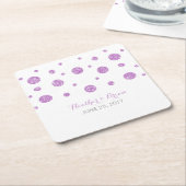 Lila Glitzer Confetti Paper Untersetzer (angewinkelt)