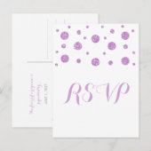 Lila Glitzer Confetti Response Postkarte (Vorne/Hinten)