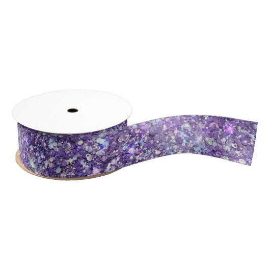Lila Glitzer Confetti Ripsband (Spule)