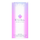 Lila Glitzer Cupcake Bäckerei Koch Menü (Hinten)