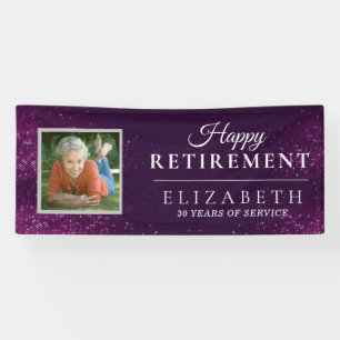 Lila Glitzer Custom Foto Retirement Party Banne Banner