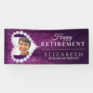 Lila Glitzer Custom Foto Retirement Party Banne Banner