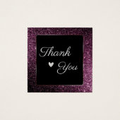 lila Glitzer danke Visitenkarte (Vorderseite)