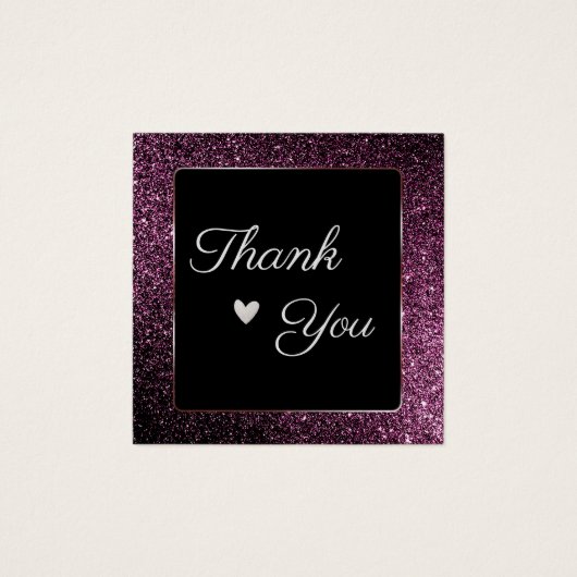 lila Glitzer danke Visitenkarte (Vorderseite)