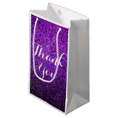 Lila Glitzer danken Ihnen sich bauscht Kleine Geschenktüte (Vorderseite Schrägansicht)