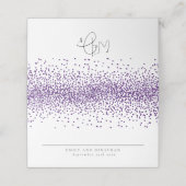 Lila Glitzer, den wir Hochzeiten machen Platzkarte (Außenseite Aufgefaltet)