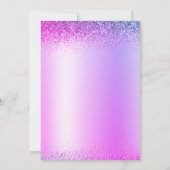 Lila Glitzer der Graduationspartei 2022 Einladung (Rückseite)