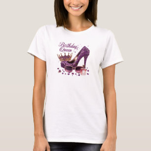 Lila Glitzer Diamantgebirgskönigin T-Shirt