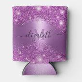 Lila Glitzer Dosenkühler (Vorderseite)