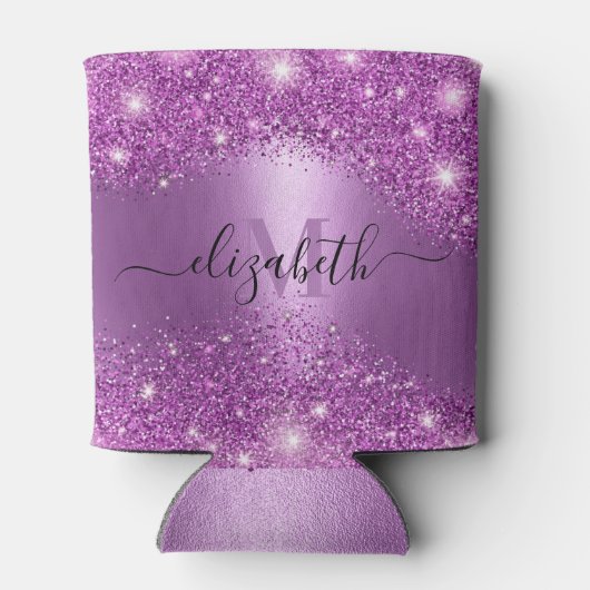 Lila Glitzer Dosenkühler (Rückseite)