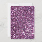 Lila Glitzer Druckbogen Sweet 16 Party Einladung (Rückseite)