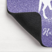 Lila Glitzer Einhorn-Maus-Pad Mousepad (Ecke)