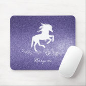 Lila Glitzer Einhorn-Maus-Pad Mousepad (Mit Mouse)