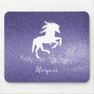 Lila Glitzer Einhorn-Maus-Pad Mousepad