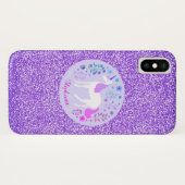 Lila Glitzer Einhorn Rosa Personalisiert Case-Mate iPhone Hülle (Rückseite (Horizontal))