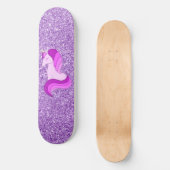 Lila Glitzer Einhorn Skateboard Deck (Vorderseite)