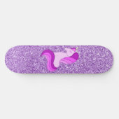 Lila Glitzer Einhorn Skateboard Deck (Horizontal)