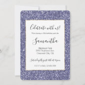 Lila Glitzer Einladung (Vorderseite)