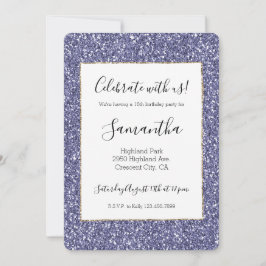 Lila Glitzer Einladung