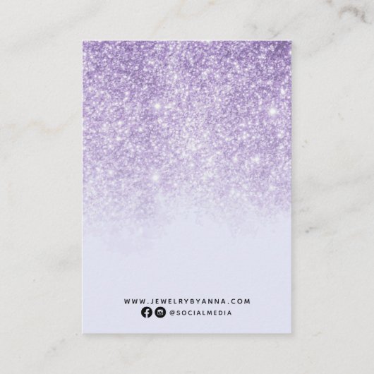 Lila Glitzer-Erd-Display Visitenkarte (Rückseite)