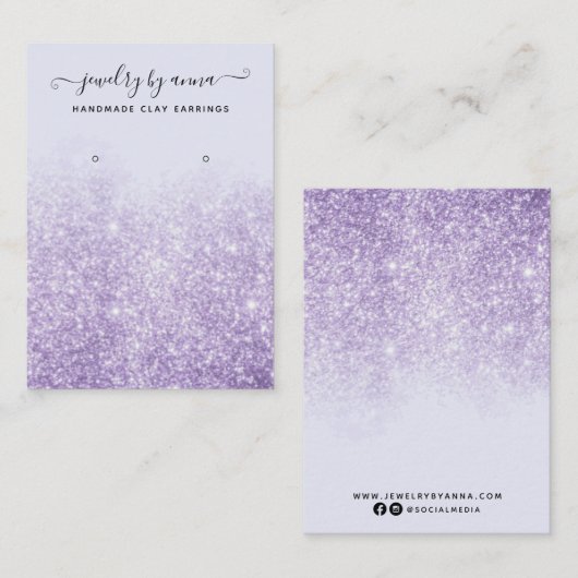 Lila Glitzer-Erd-Display Visitenkarte (Vorne/Hinten)