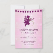 Lila Glitzer Fairy Birthday Einladung (Vorderseite)