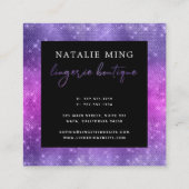 Lila Glitzer-Fingerie-Boutique als Nächstes Terminkarte (Rückseite)