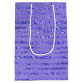 Lila Glitzer-Flachbanddesign Mittlere Geschenktüte (Rückseite)