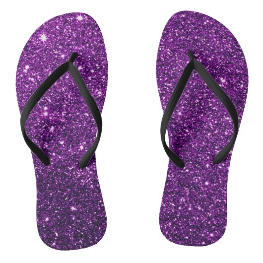 Lila Glitzer-Flip-Flops Badesandalen (Fußbett)