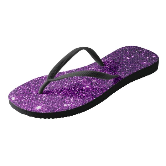 Lila Glitzer-Flip-Flops Badesandalen (Schrägansicht)