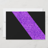 Lila Glitzer Foto Rahmen Abschluss Einladung (Rückseite)