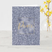 Lila Glitzer Frieden Karte (Gelbe Blume)